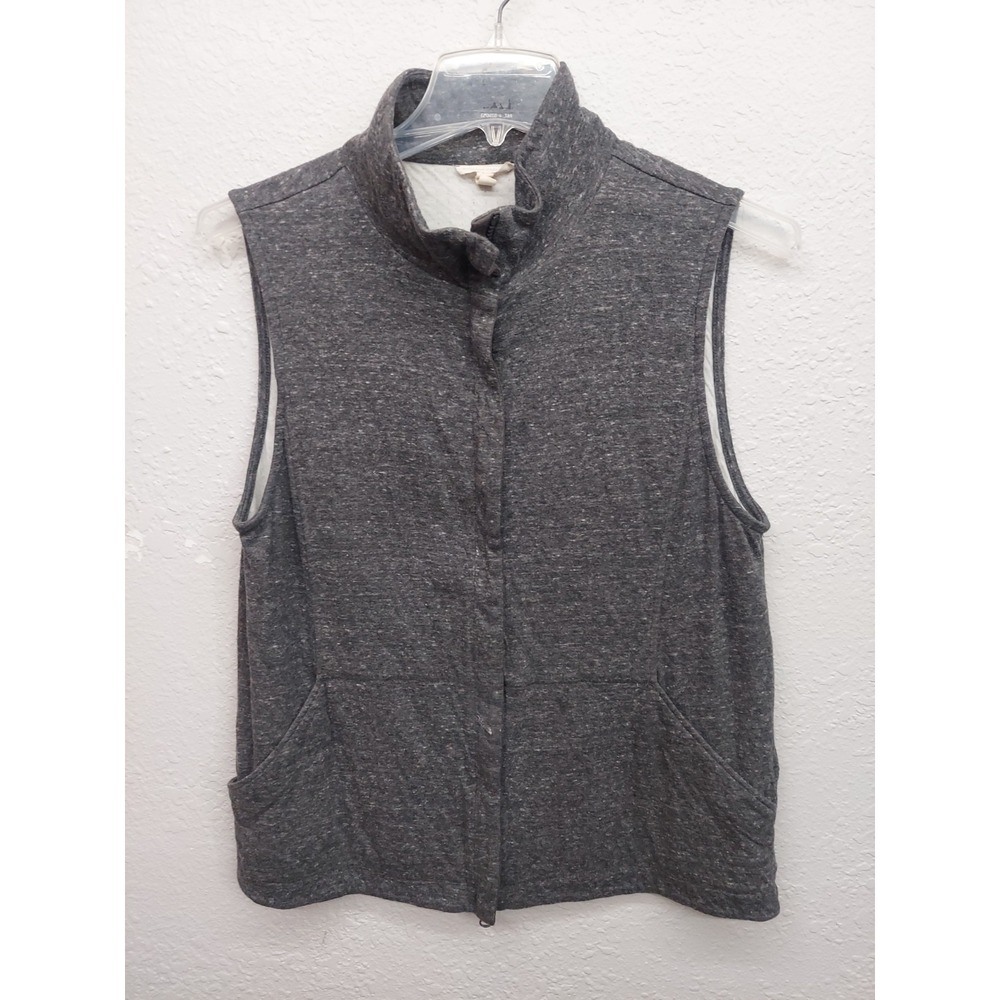 Eileen‎ Fisher Vest Jacket Womens Medium Gray Organic Cotton Full Zip FLAW
